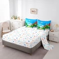 thumbnail image 3 of Manfei Underwater Scene Full Size Bedding Sets,Cute Axolotl Full Size Bed in a Bag For Girls,Blue Green Pink,Colorful Stars Reversible,7-Piece, 3 of 8