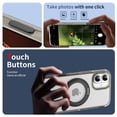 thumbnail image 3 of ELEHOLD Case for iPhone 16, Magnetic Shockproof Transparent Case with 360° Ring Kickstand,Gray, 3 of 10