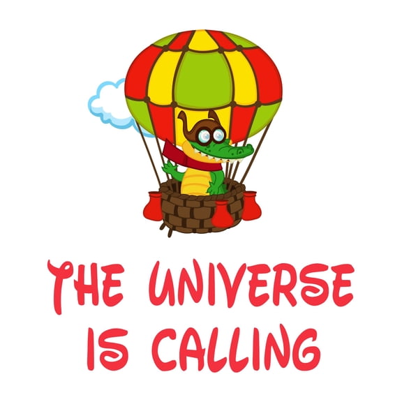 The universe is Calling Cute Cartoon AlligatorWall Decal Decoration The universe is Calling Adventurous Cartoon Cartoon Space Decorating Ideas for Child's Bedroom Size: 9 In(W) x 10 In(H)
