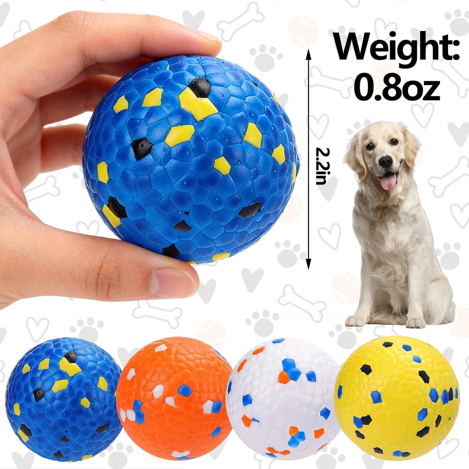 4PCS Floating Dog Toys –E-TPU Water Pool Fetching Toy for Small Medium Large Pet, Ball Shape Indestructible Interactive Dog Chew Toys for Summer Outdoor Training Fun