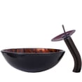 thumbnail image 3 of Novatto MIMETICA NSFC-025001ORB Brown/Copper Painted Glass Vessel Bathroom Sink Set w/ Faucet, Drain and Mounting Ring, Oil Rubbed Bronze, 3 of 12