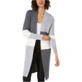 thumbnail image 1 of Suéter Cárdigan acanalado Vince Camuto para mujer gris XX-Small, 1 of 2