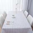 thumbnail image 3 of Plaid Pattern Kitchen Table Cover Waterproof Heat Resistant Tablecloth Decor Green 137*180cm, 3 of 13