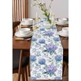 thumbnail image 4 of Ldtrchee Blue Purple Spring Floral Table Runner 120 Inches, Summer Botanical Elegant Bed Runner Dresser Scarves Tabletop for Indoor Outdoor Parties/Ceremony/Banquet, 13"x 120", 4 of 8