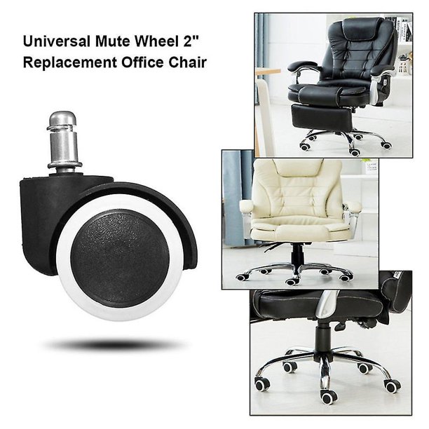5x silla de oficina para el hogar rueda giratoria protección de suelo de madera de goma 2''