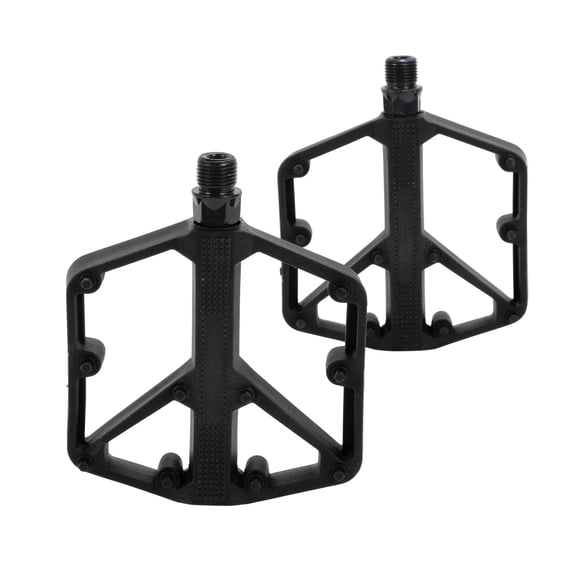 Unique Bargains Bicycle Pedal Aluminum Alloy Universal Bike Flat Pedal Without Reflective Strips Black Fit 14mm Non-Slip Bicycle Pedal for BMX MTB Road Bikes 1 Pair