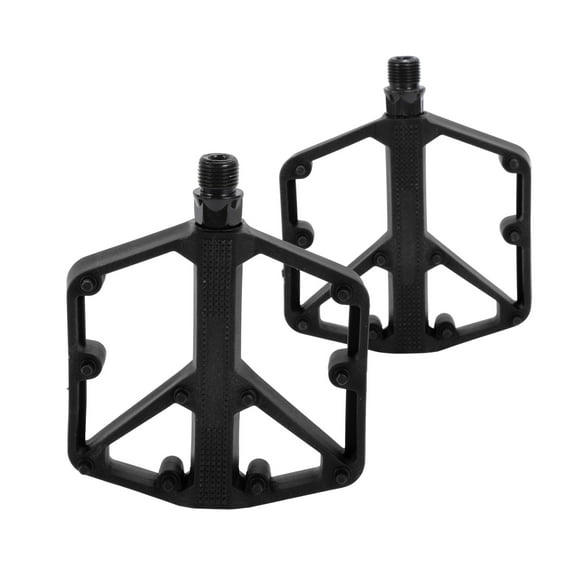 Pedal de bicicleta de aleación de aluminio universal sin tiras reflectantes negro, adecuado para ejes de 14 mm, pedal de bicicleta antideslizante para BMX MTB bicicletas de carretera 1 par