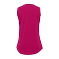 thumbnail image 6 of BYHONG Women's Loose Pleated Square Neck Tank Top Summer Sleeveless Vest Blouse, Plus Size Casual Top for Women Hot Pink XL, 6 of 6