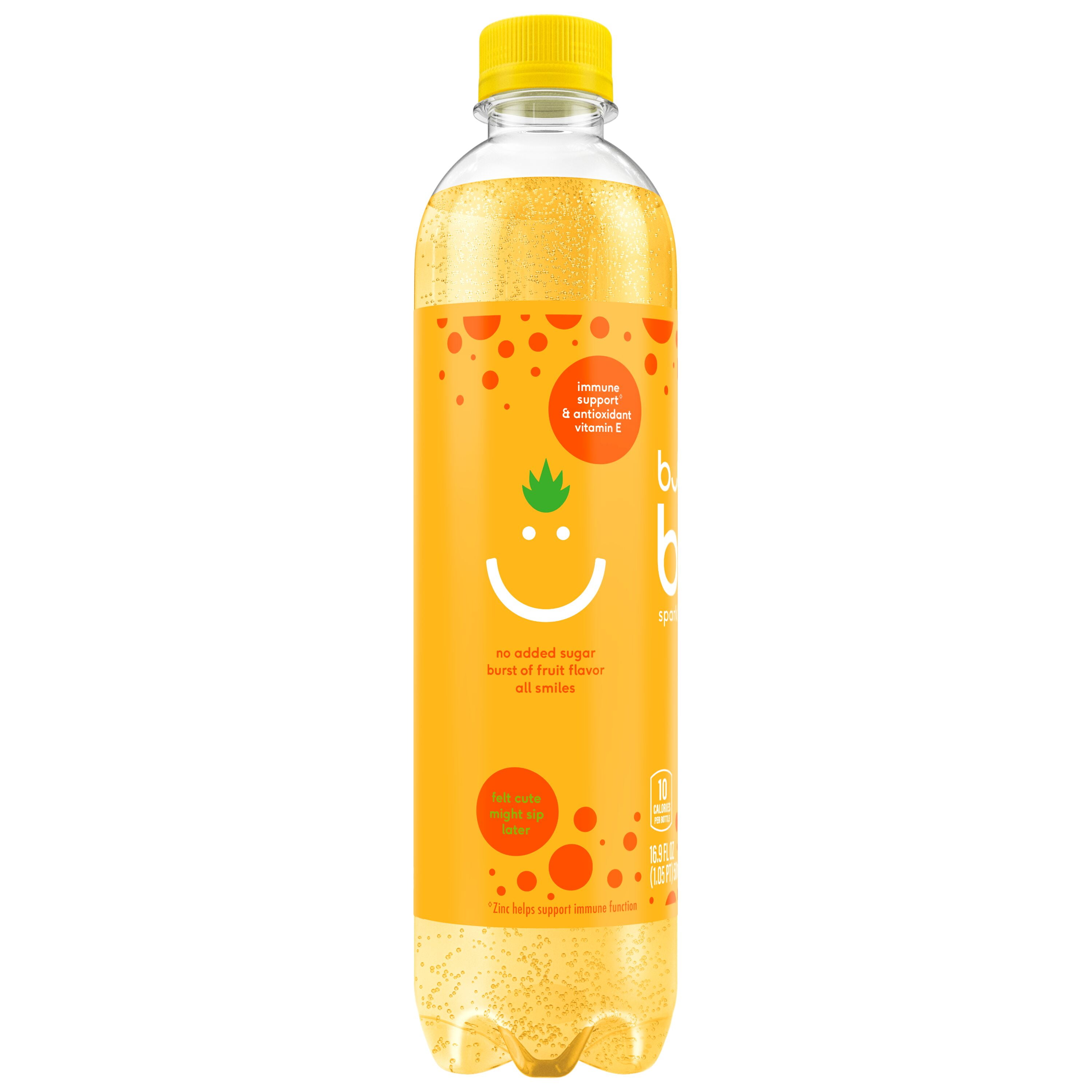 bubly burst Sparkling Water Beverage, Pineapple Tangerine, 16.9 fl oz Bottle