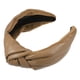 thumbnail image 1 of Diademas de cuero de PU anudadas cruzadas, diadema ancha de moda antideslizante para mujeres, marrón, 2.78''x1.73'', 1 of 7