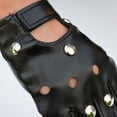 thumbnail image 5 of Black Leather Motorcycle Gloves Ideal for Gothic and Steampunk Inspired Fashion, 5 of 8