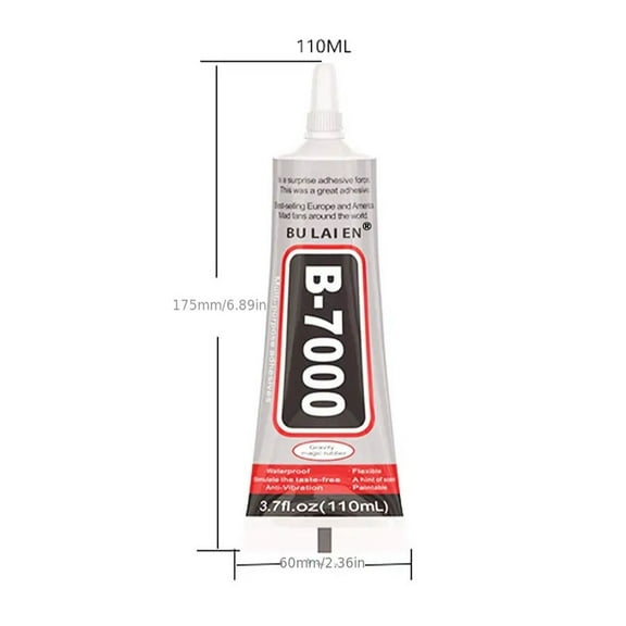 110ml B7000 Rhinestones Glue for Crafts, Clear B-7000 Super Jewelry Glue Transparent Industrial Adhesive for Fabric Phone Repair Jewelery Making Crystal Gem Tac Art Stone Wood Glass