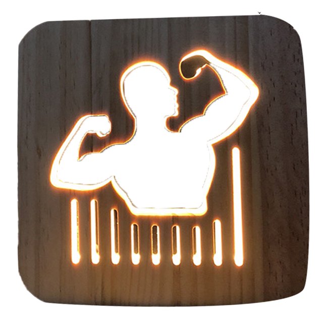 Rawiri Luces 3D de madera, luces nocturnas de personajes, regalos de ambiente decorativos
