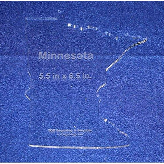 State of Minnesota Template 5.5" X 6.5" - Clear ~1/4" Thick Acrylic