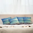 thumbnail image 7 of Ambesonne Tropical Throw Pillow Cover 4 Pack, Beach Sunset Waves, 18", Cream Turquoise, 7 of 7