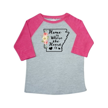 

Inktastic Arkansas Home Where the Heart is with Watercolor Floral Gift Toddler Boy or Toddler Girl T-Shirt