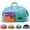 Blue, variant on Portable Overnight Travel Duffel with Shoe Compartment, Water Resistant Carry On Tote for Weekend Getaway, Lightweight Nylon Gym Bag with Trolley Sleeve