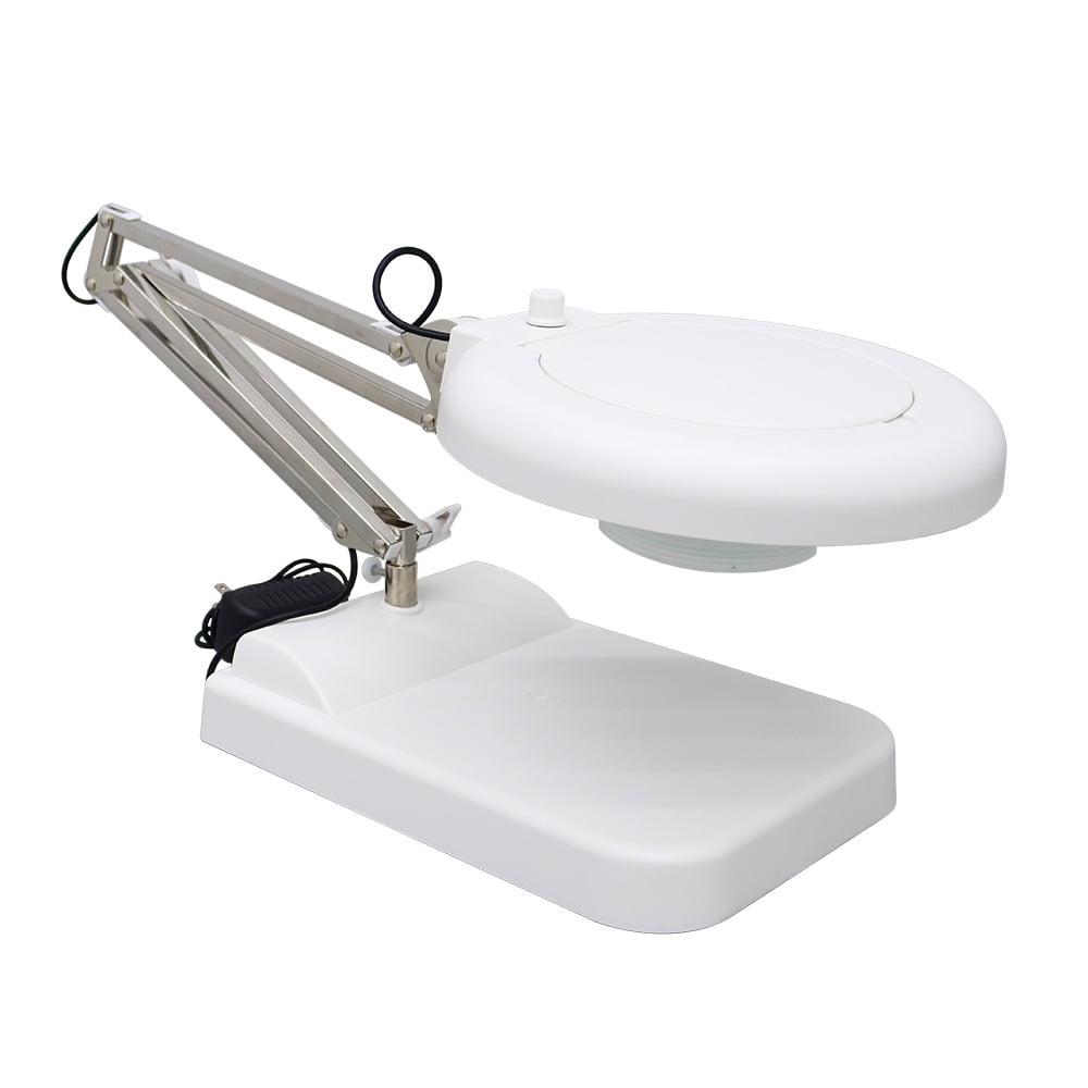 TECHTONGDA 20X 127C Desk Lamps Benchtop Magnifier Lamp Table Lamps White Glass for Reading Working Crafts Workbench