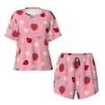 thumbnail image 4 of Lsque Strawberry and Ladybugs Women's Short-Sleeved Pajama Set - 2 Piece Soft and Lightweight Sleepwear Set-4X-Large, 4 of 9