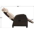 thumbnail image 3 of Adjustable Recliner, Relaxing Sofa Chair with Retractable Table Board, Outdoor Wicker Furniture Lounge with Soft Thicken Cushions, for Porch, Backyard, Pool or Garden, Beige, 3 of 7