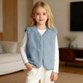 thumbnail image 2 of Teen Girls Fuzzy Vests Grey Vest for Girls Cozy Warm Winter Clothes Coats for Girls 11-12 Years, 2 of 4