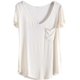 thumbnail image 3 of Camiseta de manga corta con cuello en V suelta para mujer grande Verano, 3 of 5