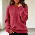 thumbnail image 6 of MaFYtyTPR Women's Cable Knit Sweater Crew Neck Long Sleeve Pullover Sweaters Solid Winter Warm Casual Loose Fit Top, 6 of 6