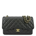 thumbnail image 1 of Pre-Owned CHANEL Classic Jumbo Double Flap Quilted Caviar Leather Crossbody Bag Black, 1 of 13