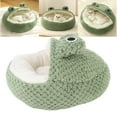 thumbnail image 4 of Sofá Cama Para Mascotas Con Forma De Rana De Felpa, Sofá Para Gatos Suave Y Cálido, Espacio De Descanso Para Todas Las Estaciones Con Forro De Burbujas, Mantenimiento, 4 of 7