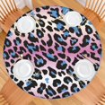 thumbnail image 2 of Pink and Blue Of Leopard Print Round Fitted Tablecloth with Elastic Edge,Dining Table Cover Waterproof,Outdoor Round Tablecloth for Camping,Dining,Indoor and Outdoor, 2 of 7