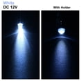 thumbnail image 2 of 5Set DC 12V 5mm Pre Wired LED with Holder, White Light Round Top Clear Lens, 8mm  Panel Mount, 2 of 5