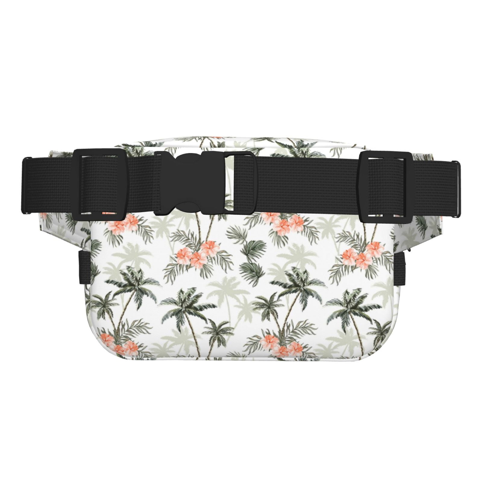 Picia Vintage Palm Trees Print Square Double-Layer Waist Bag Mini Adjustable Waist Belt Bag Exercise Running Travel Hiking