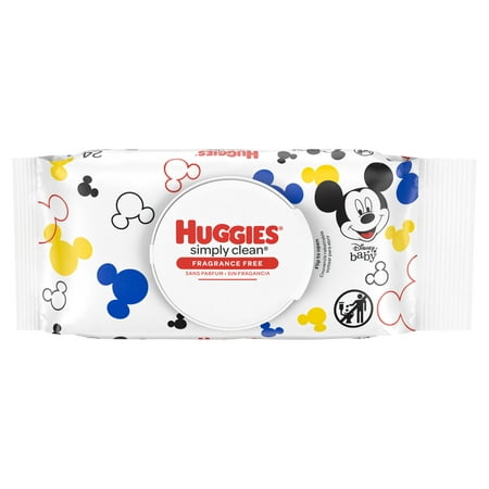 Huggies Simply Clean Unscented Baby Wipes, 1 Flip-Top Pack (24 Wipes Total)