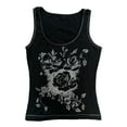 thumbnail image 3 of Coduop Women Sleeveless Tank Tops Causal Vintage Rose Print Slim U-neck Female Summer Vest Tops, 3 of 8