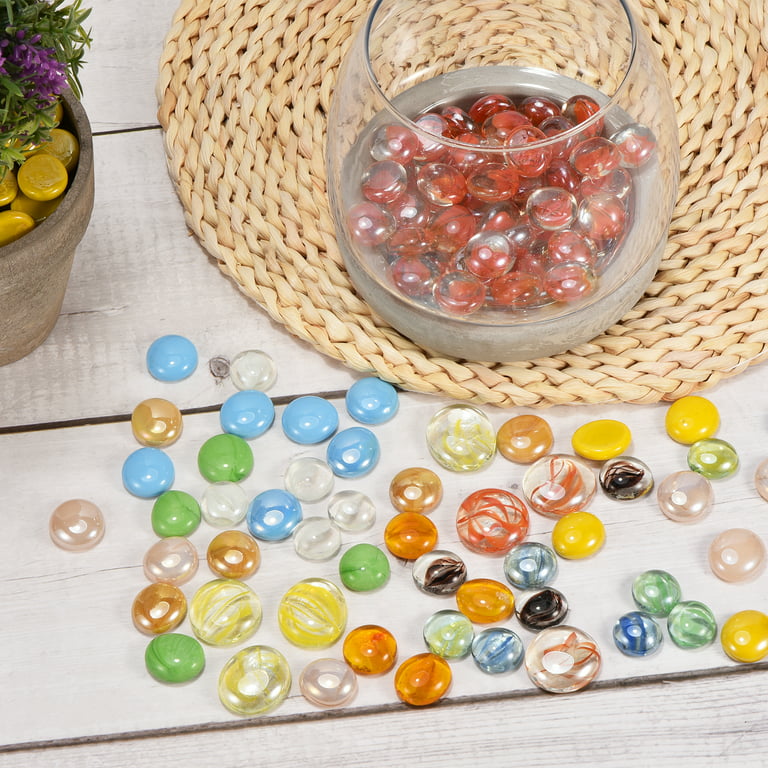 Glass Flat Marbles  Perfect for Table Scatters, Vase Fillers