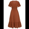 thumbnail image 2 of Vestidos de Mujer con Cuello en V Rojo Ladrillo M, 2 of 10