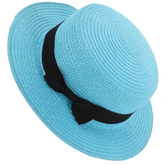 Raindrops 1Pcs Bowler Beach Cap Straw Bucket Hats Women for Girls Sky-Blue Fashion Style Sun Protection