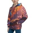thumbnail image 2 of Rateoe Fantasy Bird Illustration Pattern Boys Hoodie, Youth Pullover Hooded Sweatshirt, Kangaroo Pocket Hoodie for Kids-X-Large, 2 of 6