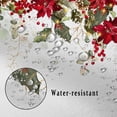 thumbnail image 5 of Red Flowers Shower Curtain Sage Green Leaves Red Fruits Vine Plants Shower Curtains for Bathroom Bathtubs Waterproof Fabric Shower Curtain with Hooks 36x72 Inches, 5 of 6
