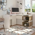 thumbnail image 3 of Novogratz Nelson 2 Way Desk, White and Natural, 3 of 9