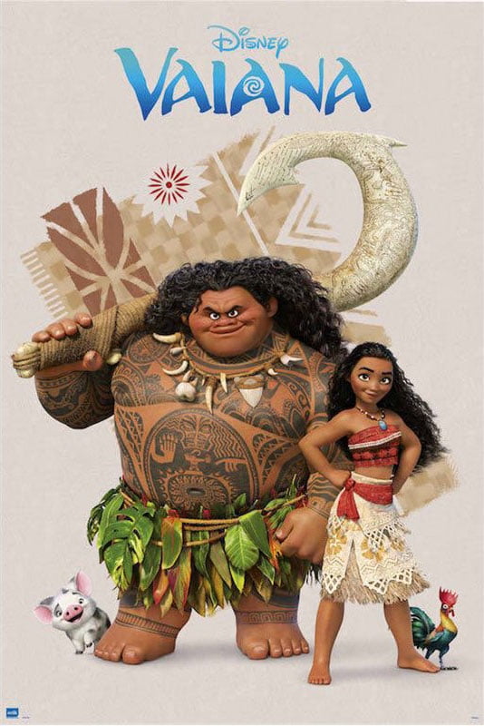 Vaiana Moana Disney Movie Poster Print Vaiana Moana Maui Size 24 X 36 Walmart Com Walmart Com