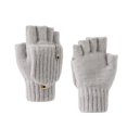 thumbnail image 3 of SAWOBUUN Kids Winter Convertible Flip Top Gloves Boys Girls Knit Half Finger Flip Mittens Warm Thermal Outdoor Cold Weather Gloves, 3 of 6