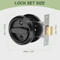 thumbnail image 2 of 2.95" Round Recessed Pull Stainless Steel Door Handle with Double Rings, Black, 2 of 7