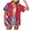 Red, variant on vigerkar American Flag Shirt for Women: 4th July Graphic T-Shirts Patriotic USA Flag Star Stripes Tees Hawaiian Button Down Tops (Watermelon Red, S)