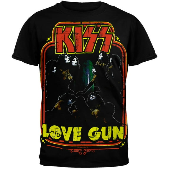 Kiss Men's 77 Love Gunner Short Sleeve T Shirt