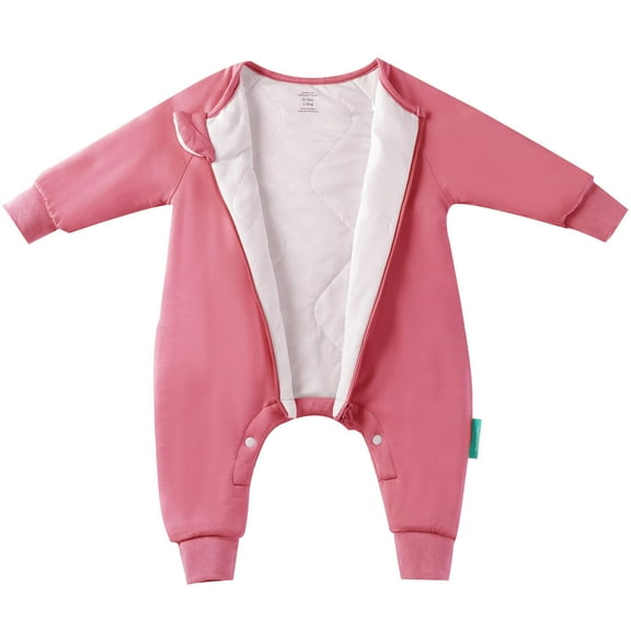 PurComfy Supersoft Baby Safe Sleep Sleepsuit, Zipper   Snap for Easy Diaper Changes 0-3 Months, Berry