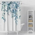 thumbnail image 2 of Blue Eucalyptus Leaves Shower Curtain, Watercolor Plant Floral Bathroom Shower Curtain, Fabric Waterproof Botanical Shower Curtain with 12 Hooks, 72 x 72 Inch, 2 of 6