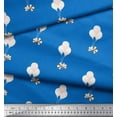 thumbnail image 2 of Soimoi Blue Georgette Viscose Fabric Bow & Balloon Kids Print Fabric by the Yard 42 Inch Wide, 2 of 3