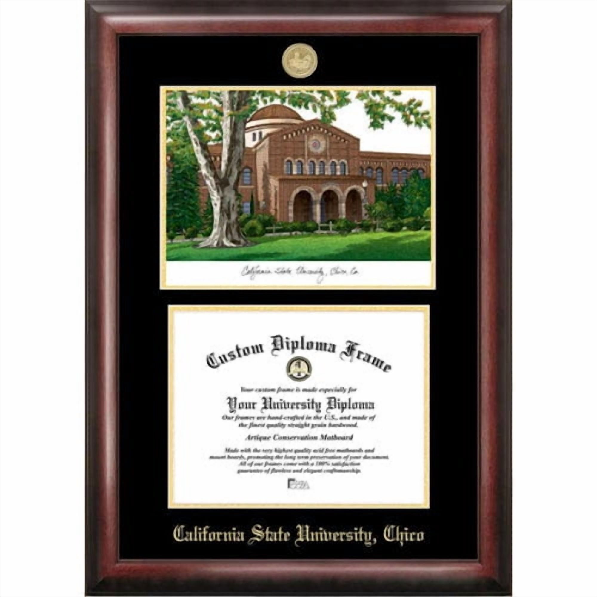 Campus Images LA988LGED-1185 8.5 x 11 in. Louisiana Tech University Gold Embossed Diploma Satin Mahogany Frame with Lithograph
