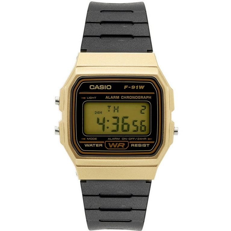 Casio Men's Casual Black Sport Watch, Gold Case F91WM-9A - Walmart.com